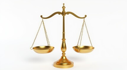 Golden 3D Hyper-Realistic Balance Scale Illustration