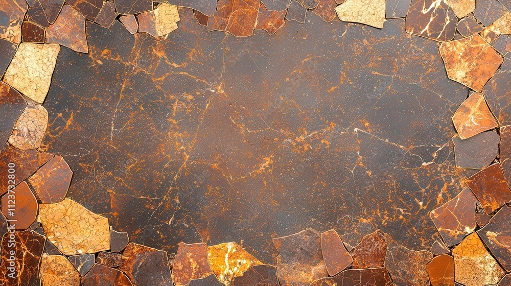 Poster a textured surface featuring an array of brown and mocha mousse earthy tones stones, creating a natu