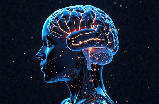 Digital brain with circuit and AI cocept
