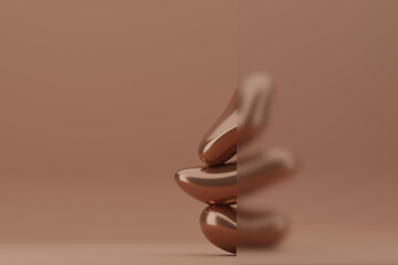 Curved brown shapes in color of the year 2025 mocha mousse.