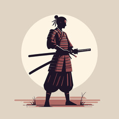 Samurai Flat Vector Design
