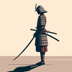 Samurai Flat Vector Design