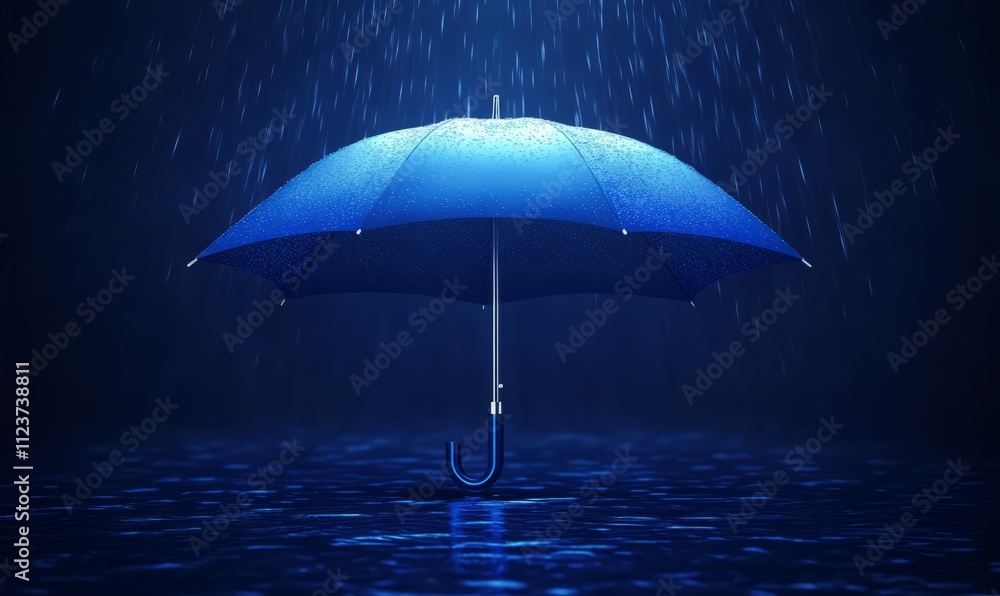 Aufkleber digital umbrella with a shield icon representing security and protection in a blue environment. conc