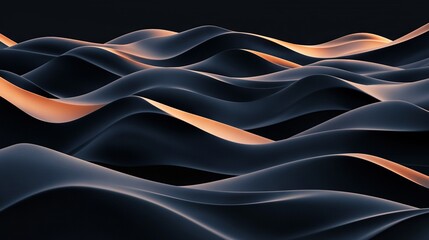 Obraz premium a desert with wavy lines in the foreground and an orange line dividing the image in half