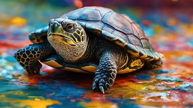 mammal colorful felino tiger splash wildlife cat leopard painted paint nature turtle technique animal painting wild predator