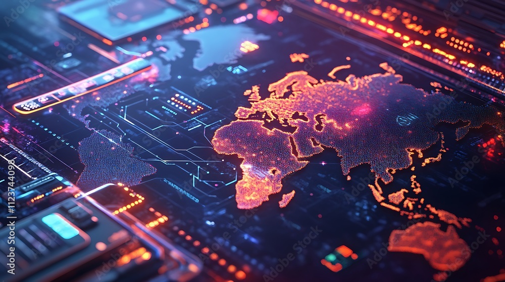 Poster global secure cross border payment highlighted in advanced 3d illustration image