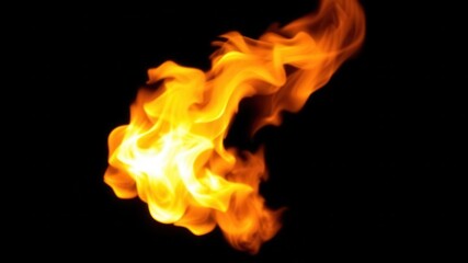 Fototapeta premium Abstract fiery flames swirling on a dark backdrop, energy, orange flames