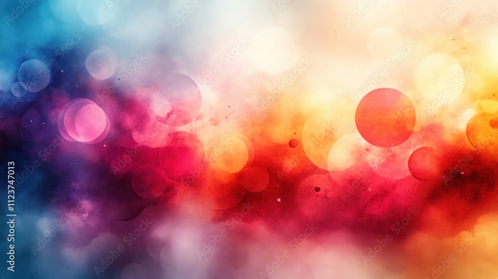 Aufkleber abstract colorful background with blurred lights and circles.