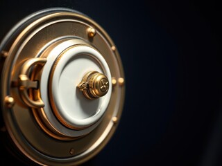 Obraz premium Gold key with intricate design and shiny finish on white background, decoration, master key, luxury