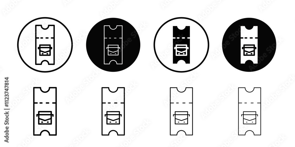 Poster Bus Ticket icon web design in vector