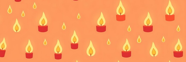Fototapeta premium Charming abstract pattern of warm candlelight flickering flames, cozy ambiance