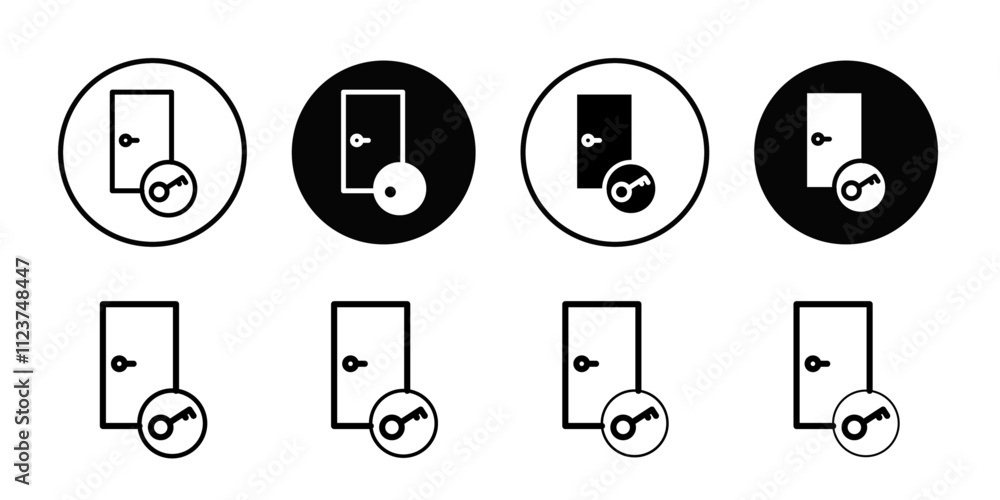 Poster Door key icon web design in vector
