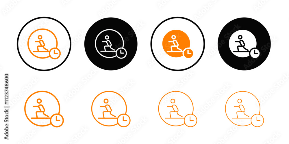 Aufkleber exercise time icon web design in vector