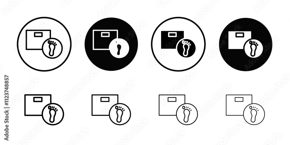 Poster footprint on weight scale icon web design in vector