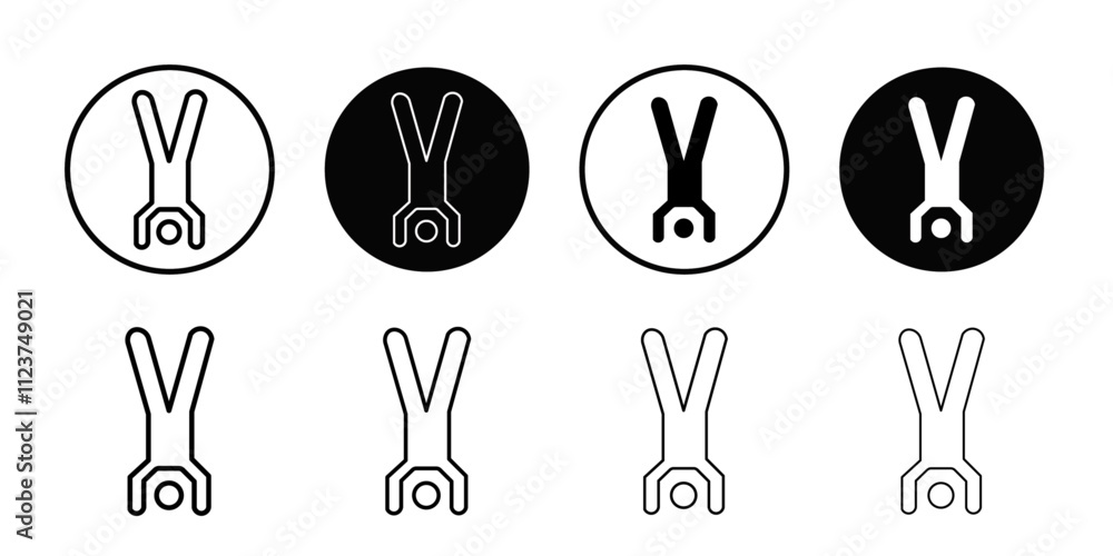 Aufkleber handstand exercise icon web design in vector
