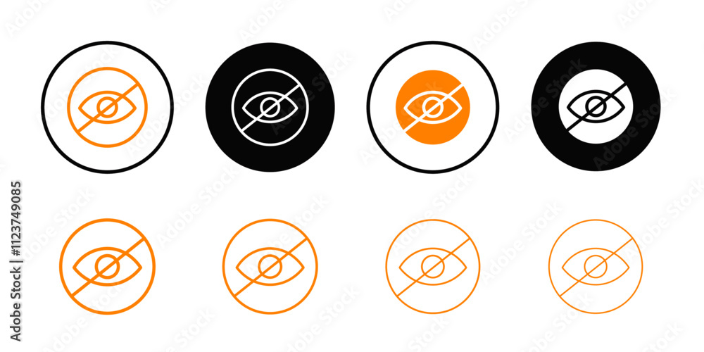 Poster hide icon web design in vector