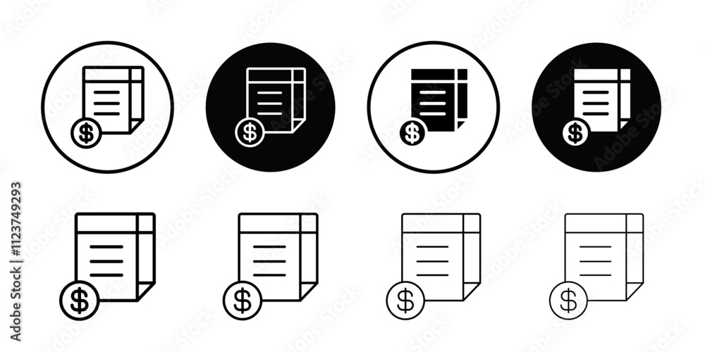 Poster Invoice document icon web design in vector
