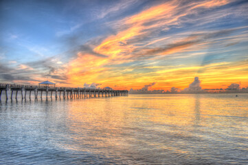 Juno Beach Pier Florida Flat Ocean Sunrise © J.T. Photography