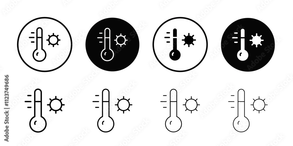 Poster meteorology thermometer measuring icon web design in vector