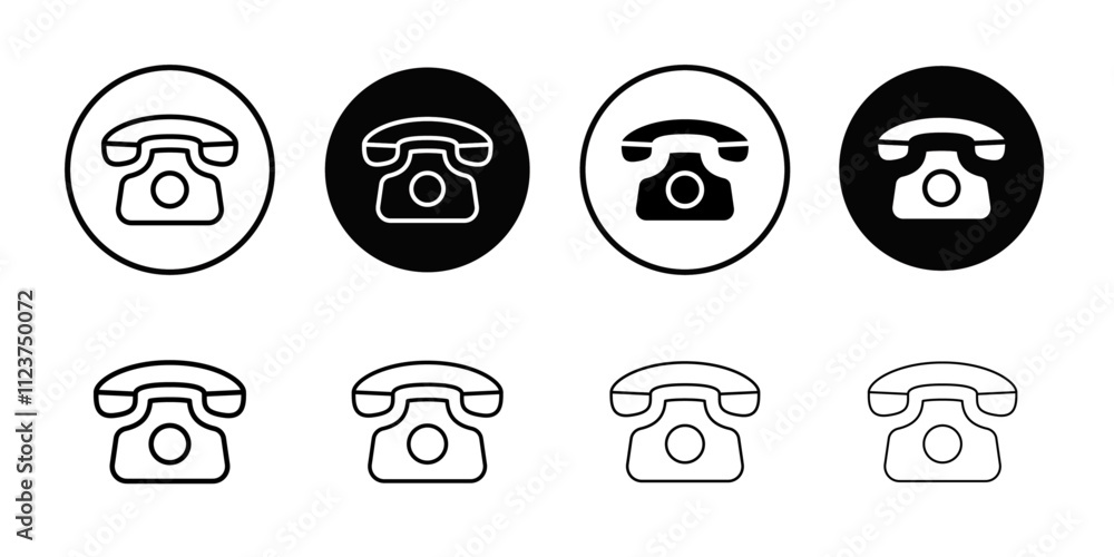 Poster old phone icon web design in vector