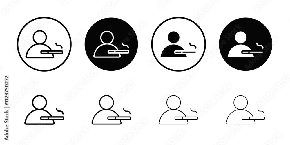 Poster person smoking icon web design in vector