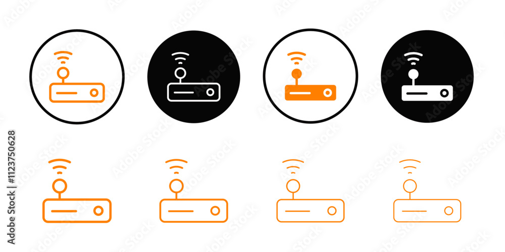 Aufkleber router icon web design in vector