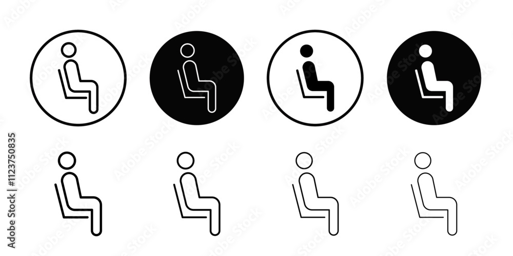 Aufkleber sitting icon web design in vector