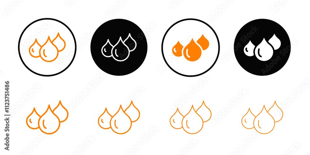 Poster water drops icon web design in vector
