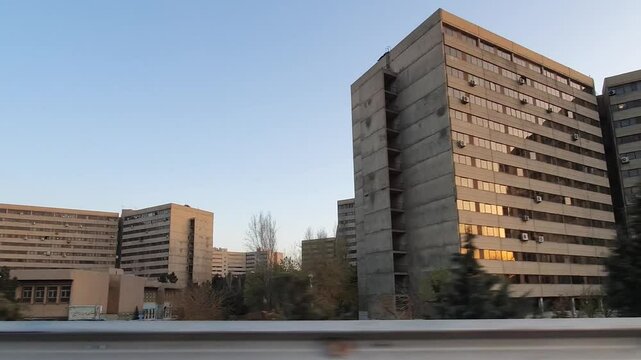Tehran streetview and Ekbatan town from street side, IRAN