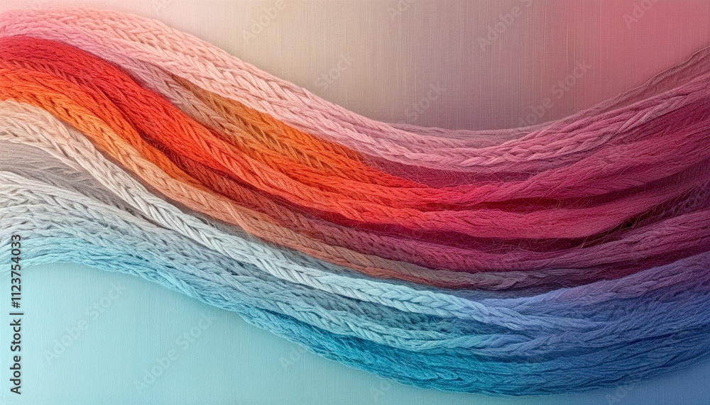 Poster vibrant threads showcase a colorful spectrum of creativity and texture in art