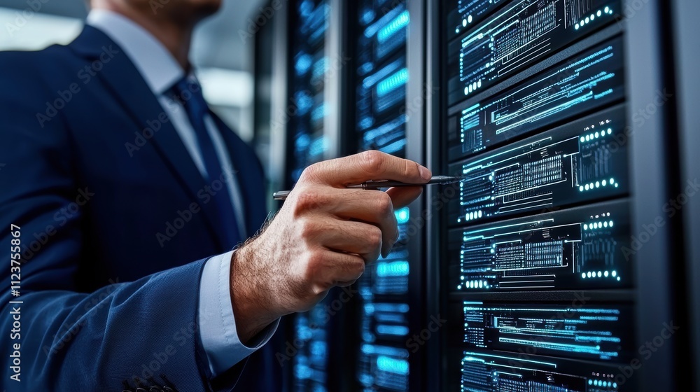 Poster cybersecurity expert preventing ransomware attacks in data centers digital security solutions busine