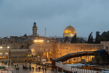 Obraz premium Golden Dome. Al Aqsa Mosque. Holy City. Jerusalem. Israel