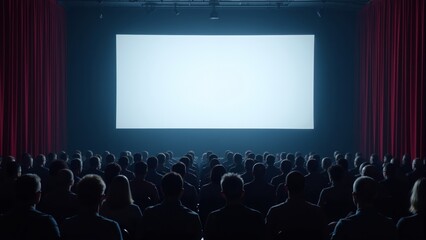 Audience eagerly awaits the start of an exciting film in a cozy theater