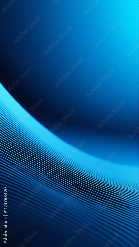 Poster vibrant blue abstract wave design with textured gradient background effect