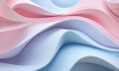 Fototapeta premium Swirling layers of blue and pink 3D abstract design