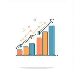  Illustration de graphique de croissance économique avec flèche ascendante