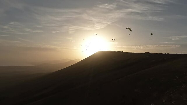 Top view at the sunset, Canary islands, Spain