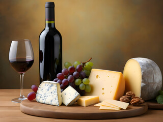 Delicious cheese on the board