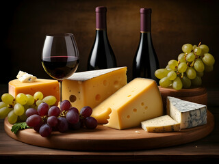 Delicious cheese on the board