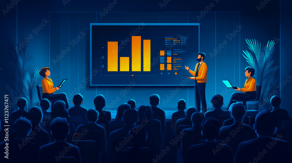 Aufkleber presentation highlights key data analytics insights from industry experts to an attentive audience g