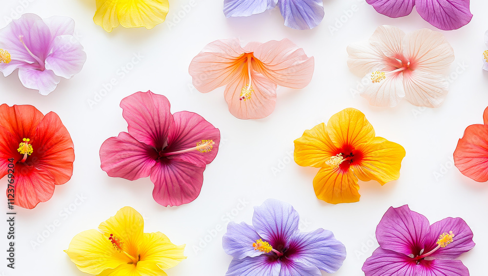 Poster a bunch of flowers with different colors and sizes. the flowers are arranged in a row and are of var
