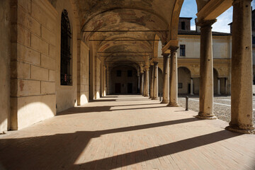 Ducal Palace interior Castello square. Mantua, Italy