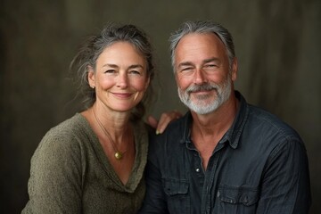 Fototapeta premium Couple enjoying a warm moment together in a cozy indoor setting during the late afternoon