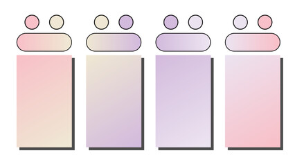 Set of vector gradient background. Cover set design with Rosewater, Ivory, Lilac, Pewter color. Beautiful abstract gradient for covers, wallpapers, branding, business cards. Vector illustration
