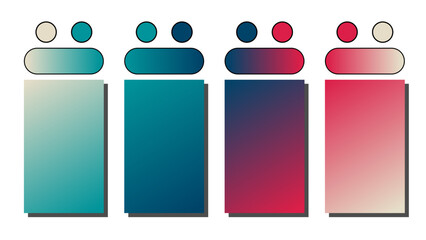 Set of vector gradient background. Cover set design with Sand Dollar, Teal, Navy Blue, Red color. Beautiful abstract gradient for covers, wallpapers, branding, business cards. Vector illustration