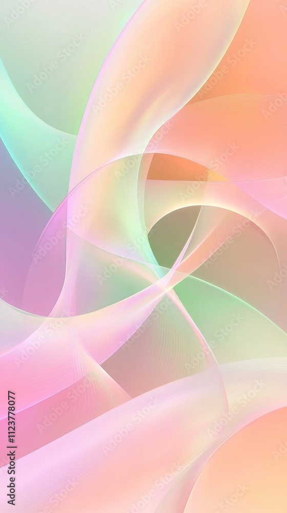Aufkleber pastel-colored abstract waves are flowing and blending together, creating a harmonious and visually 