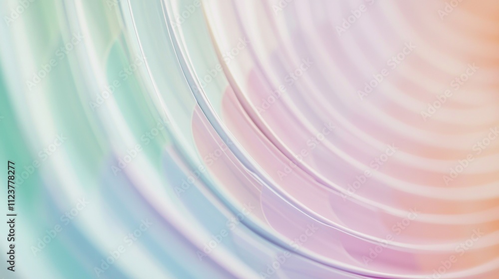 Poster smooth pastel-colored swirls create an enchanting abstract background with elegant lines, evoking fl