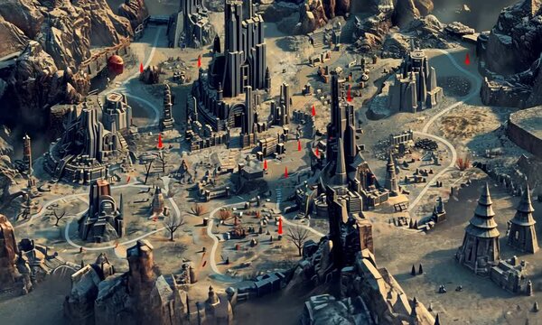 Detailed isometric fantasy world for storytelling