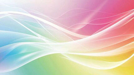 Obraz premium Soft pastel colors blend seamlessly in the background, while flowing white lines create a sense of movement and dynamism, evoking a dreamy and ethereal atmosphere