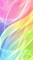 Obraz premium Smooth pastel rainbow colors blending together creating a beautiful abstract background with flowing lines, perfect for any project needing a touch of elegance and serenity